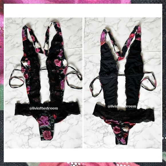 Beach Bunny Mercy Me  Rose and Rhinestone One Piece Monokini SZ L $259 - Picture 12 of 14